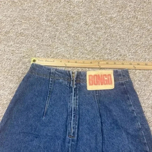Women's Vintage 80's Gene Montesano Bongo Blue Denim Jean Pencil Skirt Sz 7 VTG - Picture 5 of 7